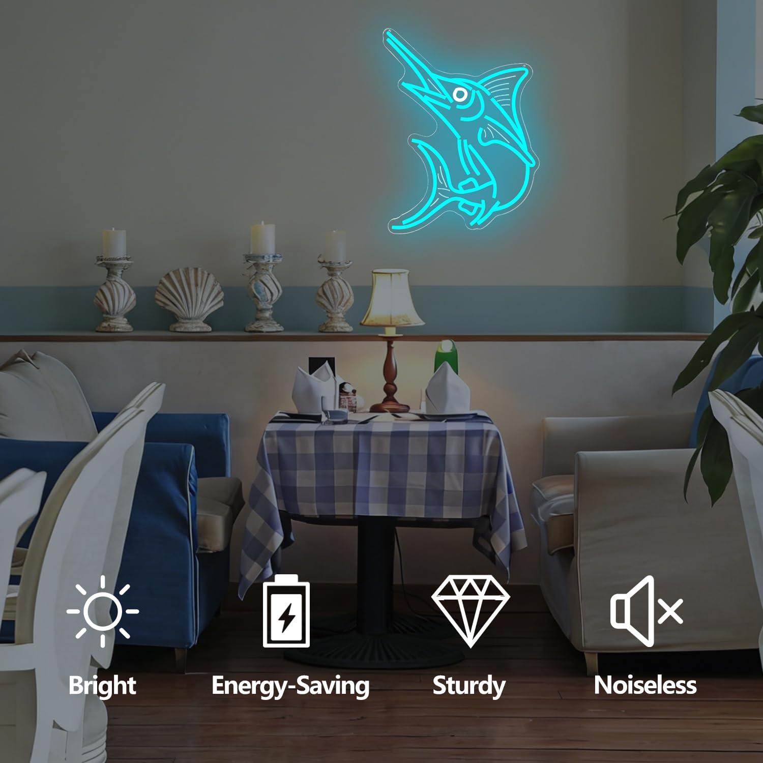 Marlin Fish Neon Sign Deep Sea - Fishing Light review and price