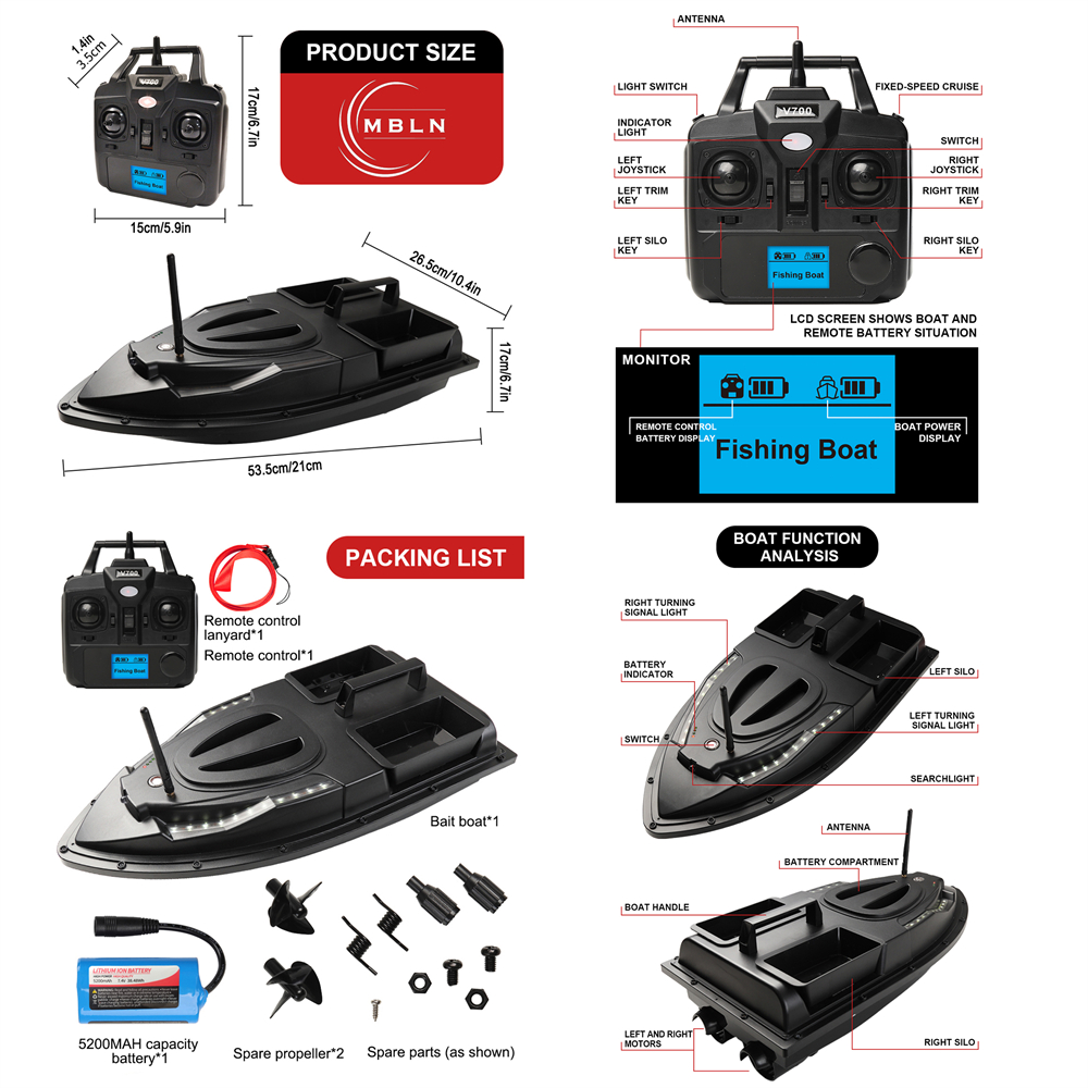 Brand,Fishing Bait Boat,Dual M - Fishing Gps review and price