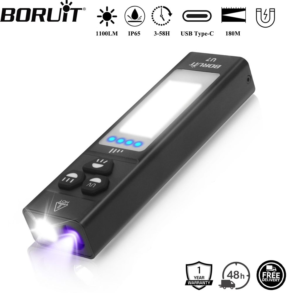 BORUiT U7 UV LED EDC Flashligh - Fishing Light review and price