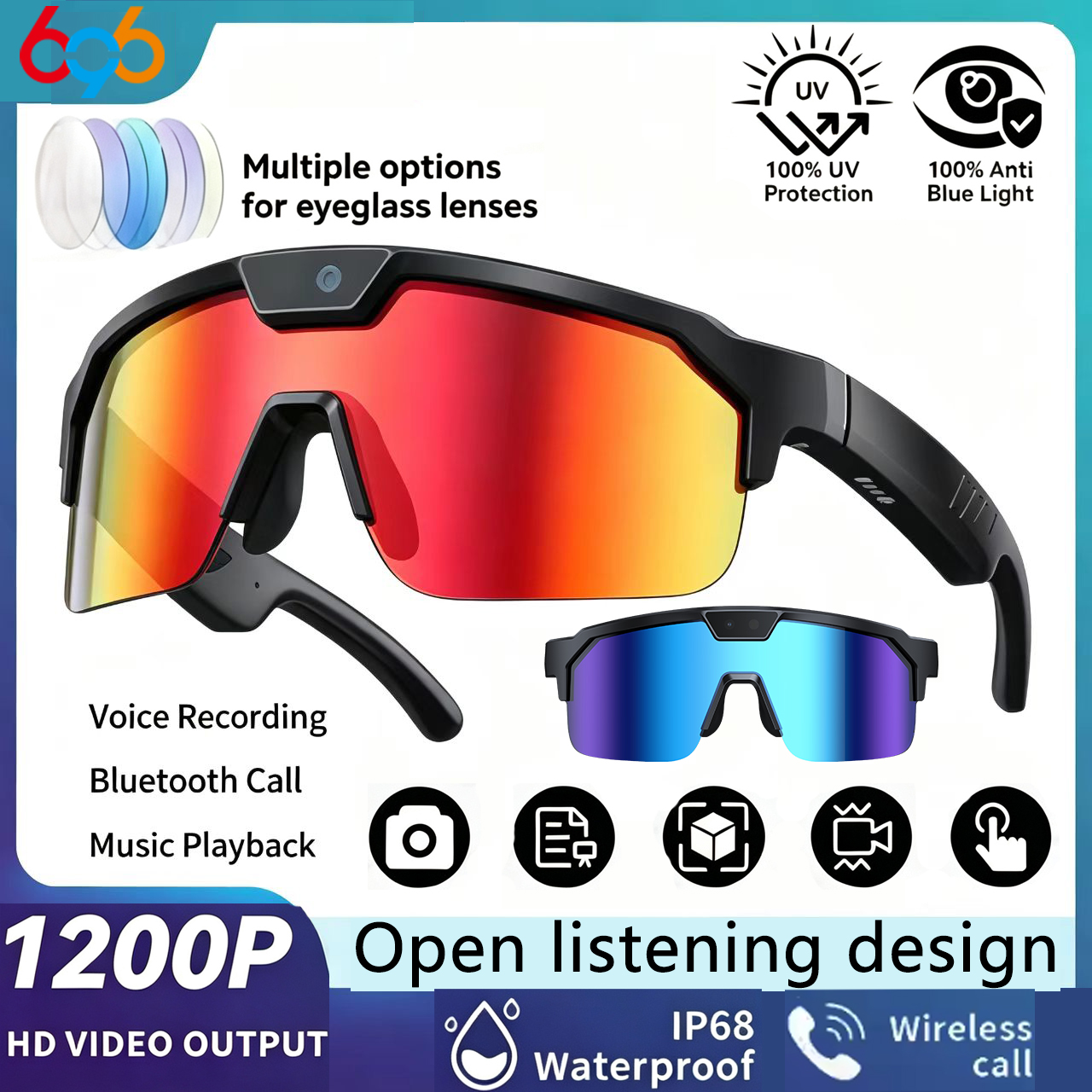 AI Smart Cycling Glasses Men W - Fishing Camera review and price